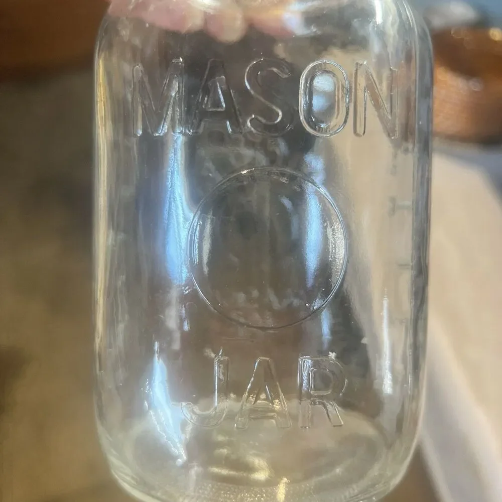 Magic Mason Jar Quart size + Measurement Lines On Side Of Jar No Lid Vintage